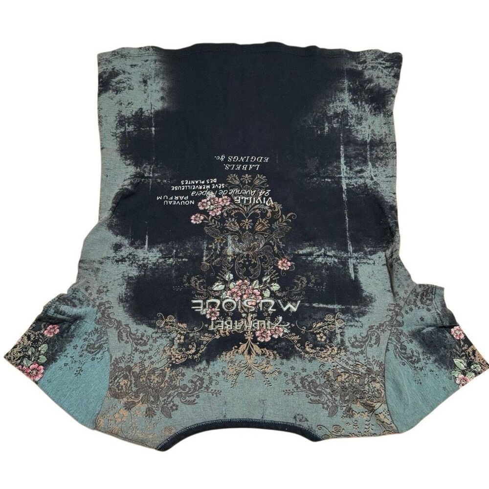 Vintage Y2K Vanilla Sugar Embellished French Flowers Stretchy Shirt L - Picture 3 of 5